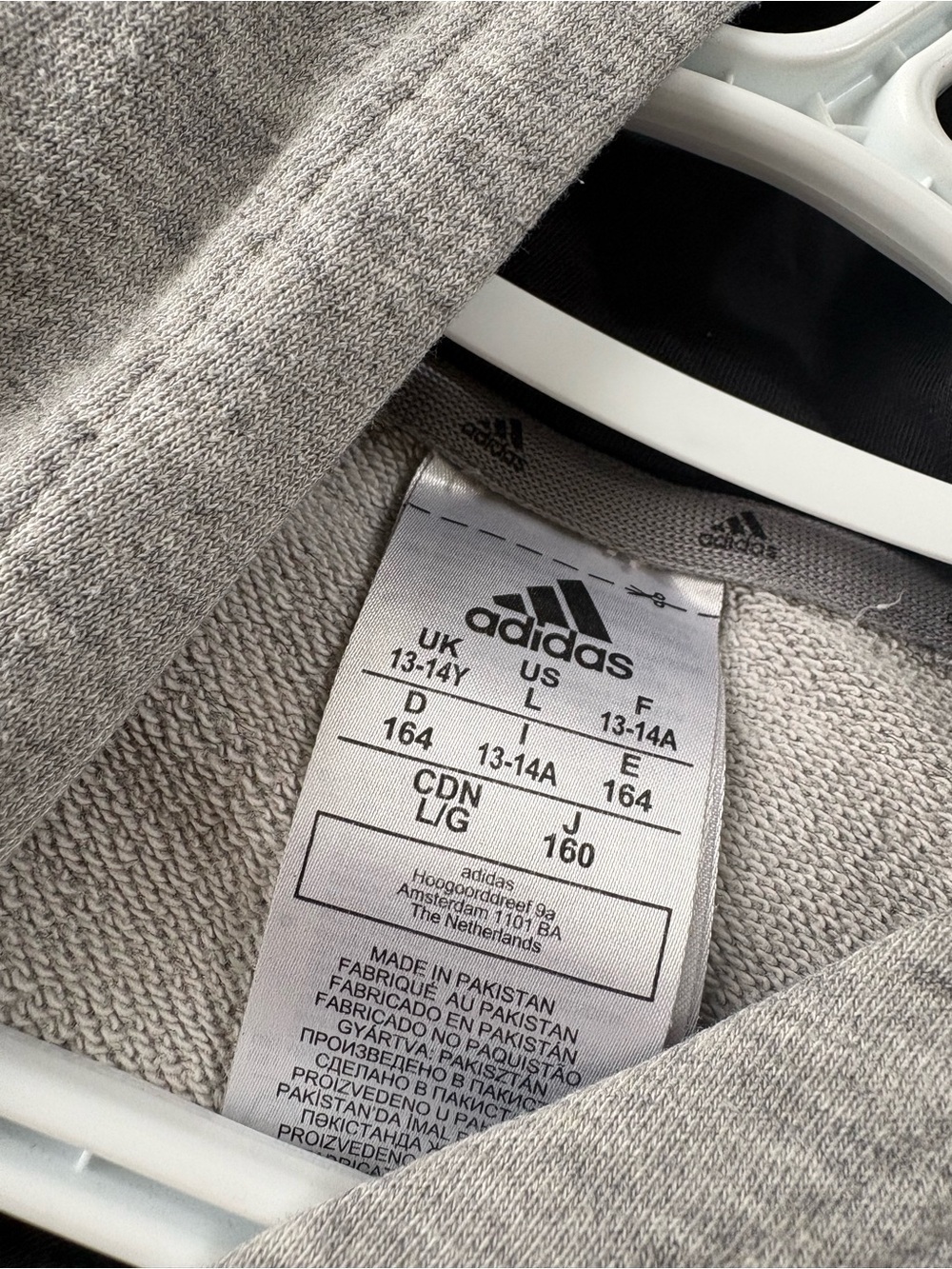 Adidas Essentials Big Logo Hoodie - Heather Gray Classic Sportswear - Picture 7 of 7